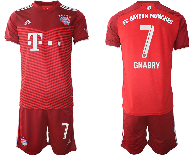 Men 2021-2022 Club Bayern Munich home red #7 Soccer Jersey->customized soccer jersey->Custom Jersey